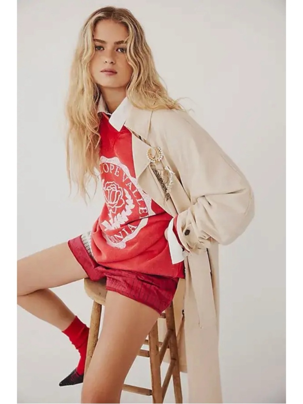 Free People Beige Trench Coat - Picture 2 of 14